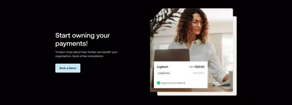 Yordex | Embedded payments - Landing design inspiration