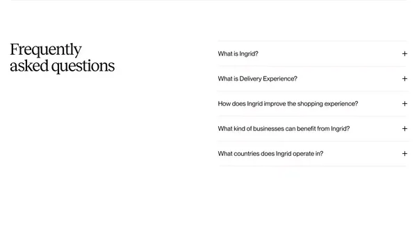 Ingrid – Optimize delivery. Delight customers. - Landing design inspiration