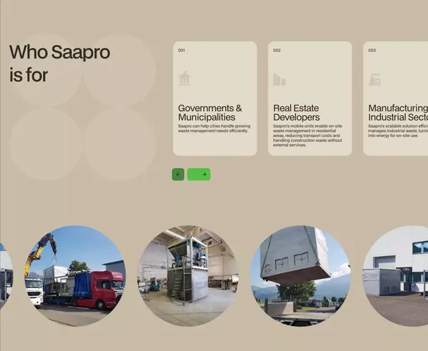 Saapro – Revolutionary Mobile Waste Management Solution - Landing design inspiration