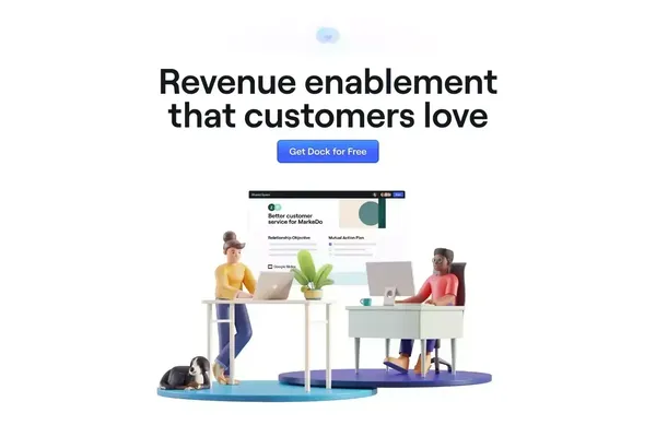 Dock - Revenue enablement that customers love - Landing design inspiration