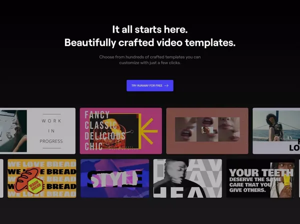 Runway - Online Video Editor | Everything you need to edit video, fast. - Landing design inspiration