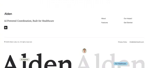 Alden | AI assistants for home care - Landing design inspiration