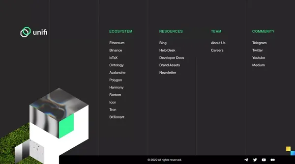 Unifi Protocol → Blockchain Solutions - Landing design inspiration