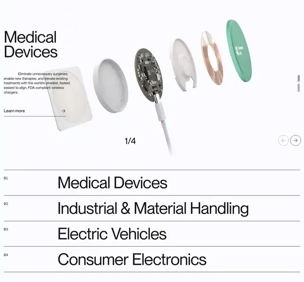 Wireless Power for Medical Devices, EVs & More | Resonant Link - Landing design inspiration