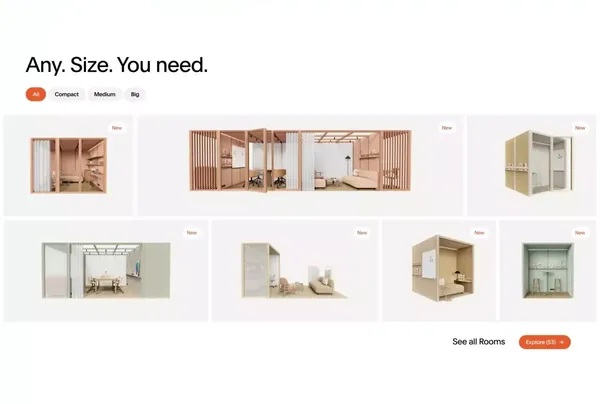 Modular room-in-room system flexible office future | OmniRoom by Mute - Landing design inspiration