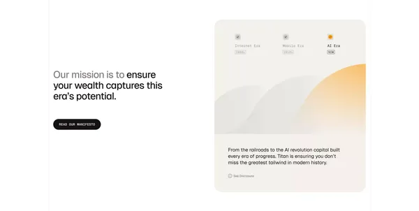 Titan | Wealth Management - Landing design inspiration