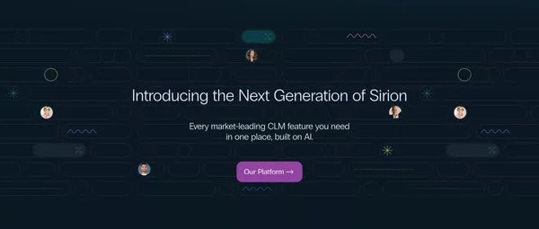 Sirion: The leader in AI contract management software - Landing design inspiration