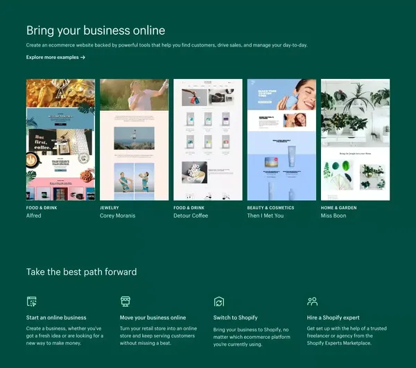 Start and grow your e-commerce business - 14-Day Free Trial - Landing design inspiration