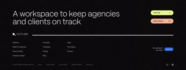 Outlign | Simple Project Management For Creative Agencies - Landing design inspiration