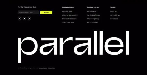 Parallel | Modern Hiring Tools for Startups - Landing design inspiration