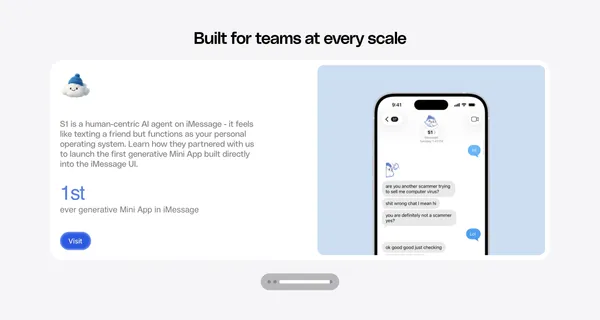 Spectrum by Photon | Bring your agents to iMessage, WhatsApp, Telegram, Slack, and beyond - Landing design inspiration