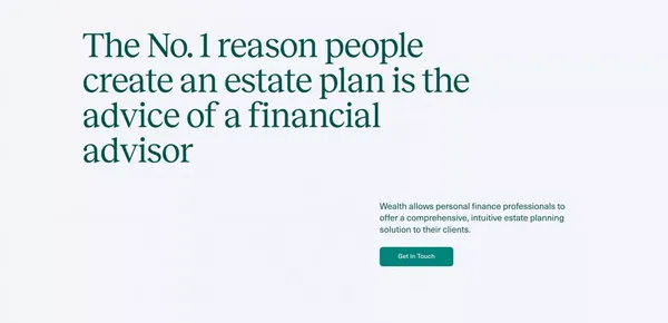 Estate Planning Platform: Create, Manage and Visualize Your Estate Plan Digitally With Our Software | wealth.com - Landing design inspiration