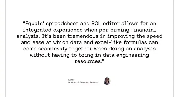 Equals | The fastest way for startups to do any analysis - Landing design inspiration