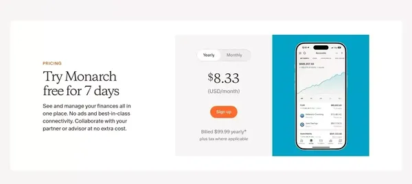Track, budget, plan, and do more with your money | Monarch Money - Landing design inspiration