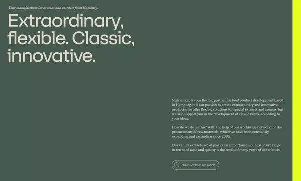 Nutramaxx · Naturally made. For you. - Landing design inspiration