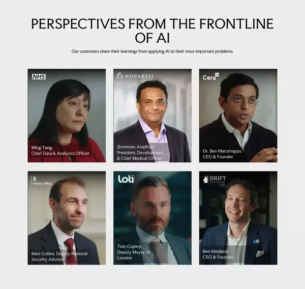 Faculty AI - Frontier AI for the frontlines of the world - Landing design inspiration