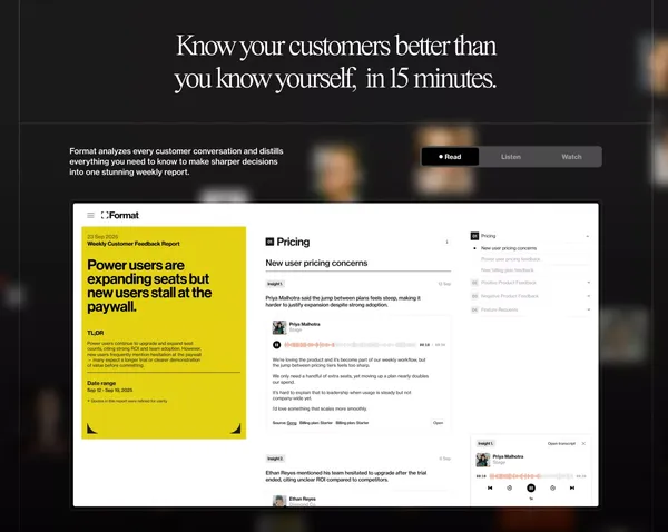 Format - Landing design inspiration