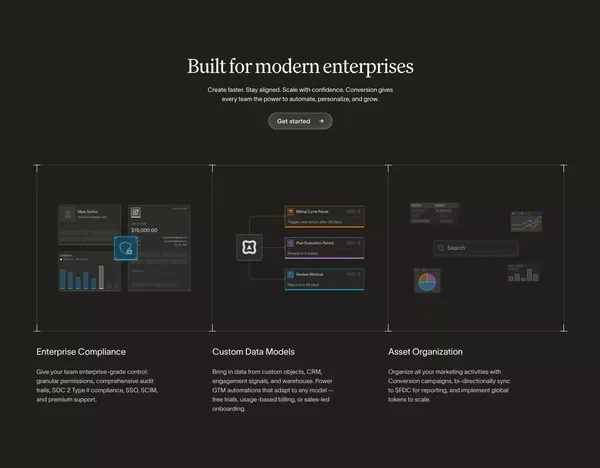 Conversion | B2B Marketing Automation Platform - Landing design inspiration