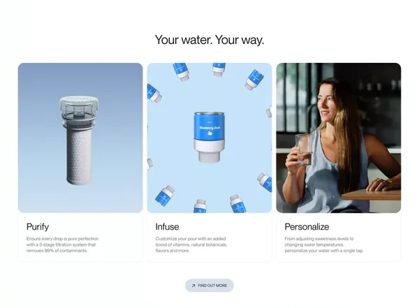 Pani Source | Upgrade Your Water - Landing design inspiration