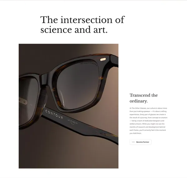 The Other Glasses - Landing design inspiration