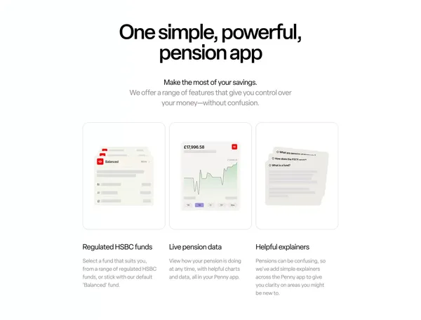 Penny Pension - All Your Pensions In One App - Landing design inspiration