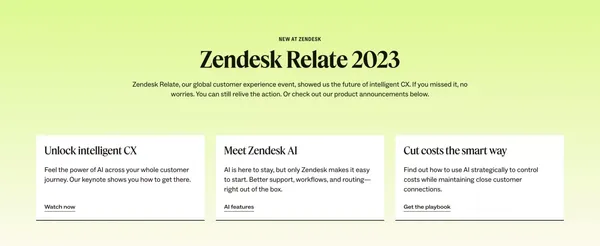 Zendesk - Landing design inspiration