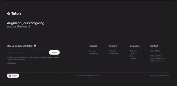 Teton - Advanced Patient Monitoring - Landing design inspiration