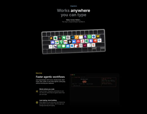 Superwhisper — AI Voice to Text for macOS, Windows & iOS | Superwhisper - Landing design inspiration