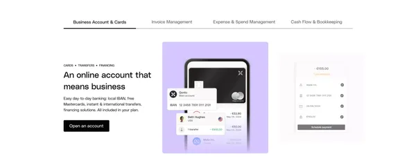 Manage all your finances from your Qonto business account - Landing design inspiration