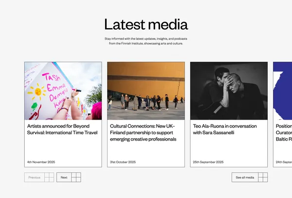 The Finnish Institute in the UK and Ireland - Landing design inspiration