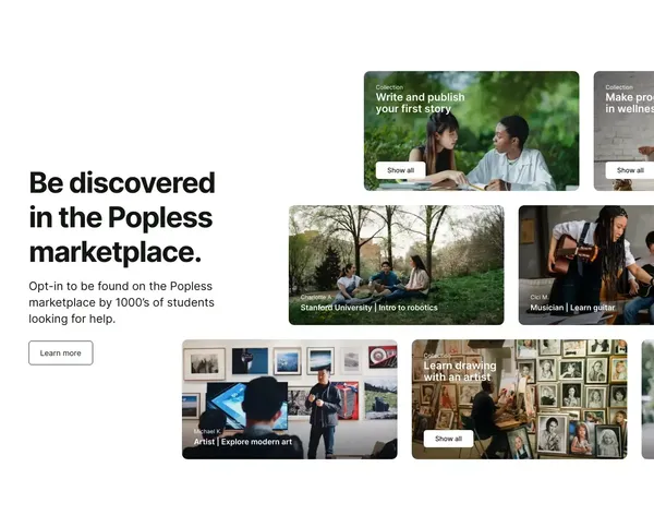 Popless | The all-in-one tutor platform for private tutors and group classes - Landing design inspiration