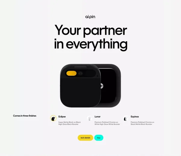 Humane Ai Pin | See the World, Not Your Screen | Humane - Landing design inspiration