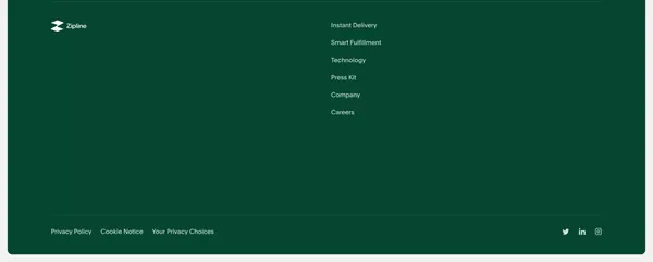Zipline Instant Delivery & Logistics - Landing design inspiration