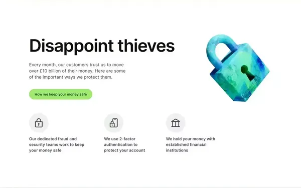 Wise: the international account | Money without borders - Landing design inspiration