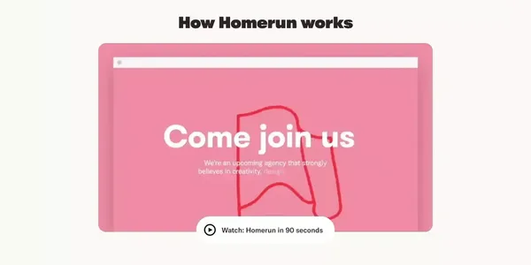 Homerun: where hiring comes together - Landing design inspiration