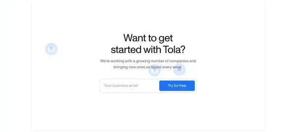 Tola - Landing design inspiration