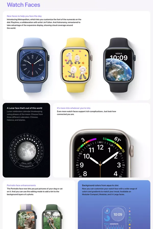 watchOS 9 Preview - Apple - Landing design inspiration