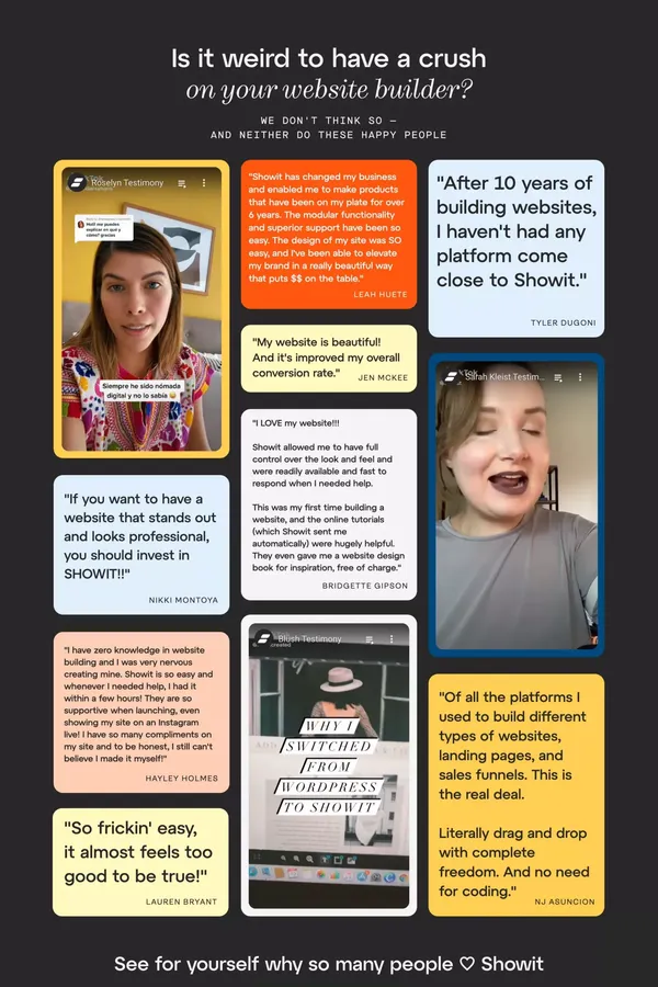 Showit: A Drag & Drop Website Builder for Creatives - Landing design inspiration