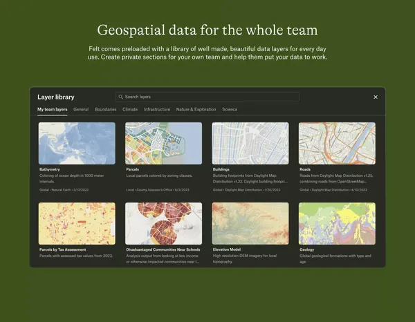 Felt - The best way to work with maps on the internet - Landing design inspiration