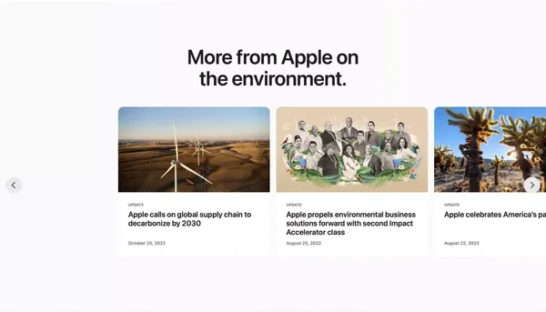 Environment - Apple - Landing design inspiration