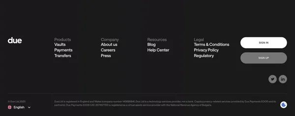 Due – Money beyond borders - Landing design inspiration