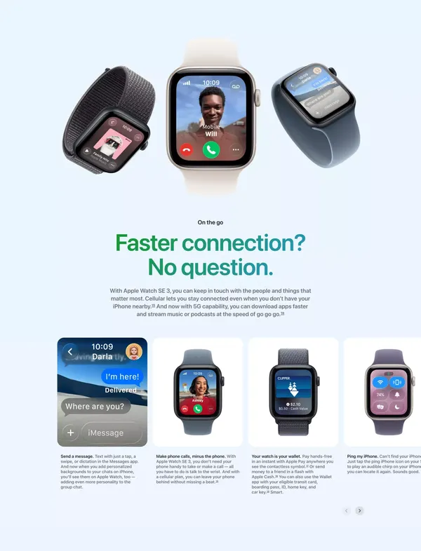 Apple Watch SE 3 - Apple - Landing design inspiration