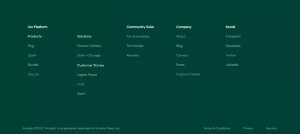 Arcadia | We’re here to help energy clean up its act. - Landing design inspiration