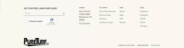 Pure Turf LLC: Complete Lawn Care Services in Nashville, TN - Landing design inspiration