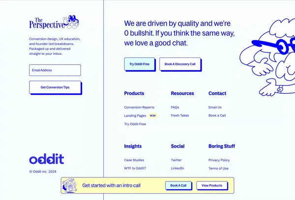 Oddit | A Fresh Perspective on your Customer Journey - Landing design inspiration