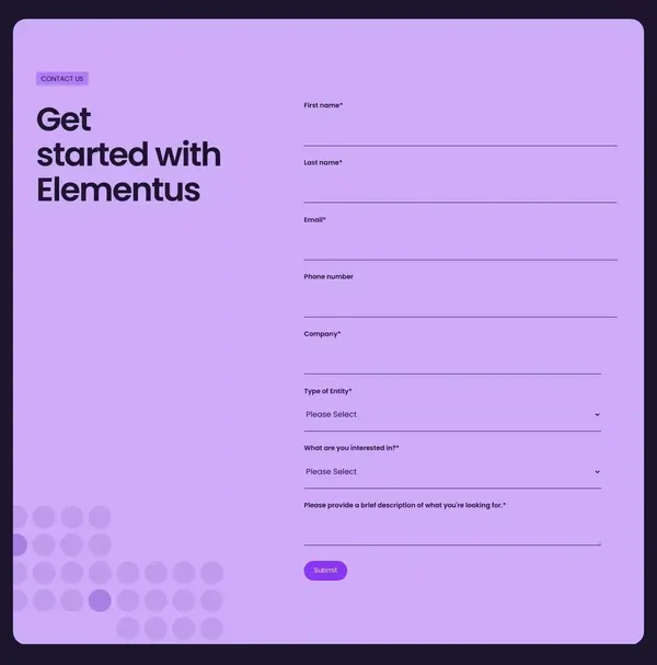 Elementus | The Data-driven Blockchain Intelligence Platform - Landing design inspiration