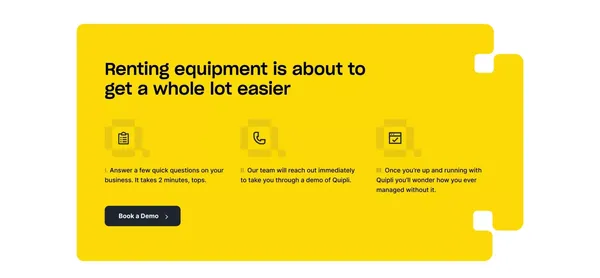Equipment Rental Software & Inventory Management | Quipli - Landing design inspiration