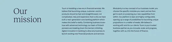 Tuum | The modular platform for seamless banking - Landing design inspiration