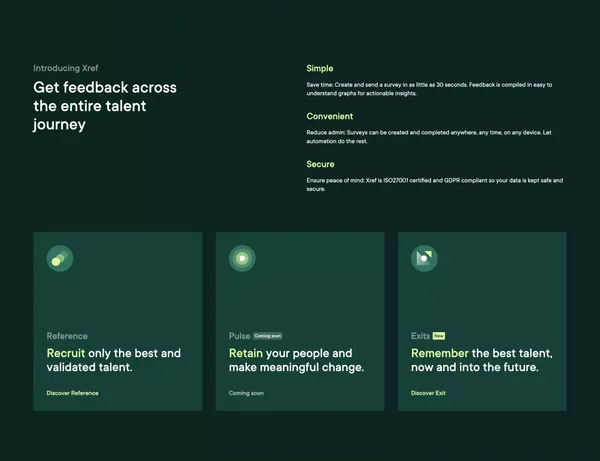 Xref | Most trusted online employment checking platform - Landing design inspiration