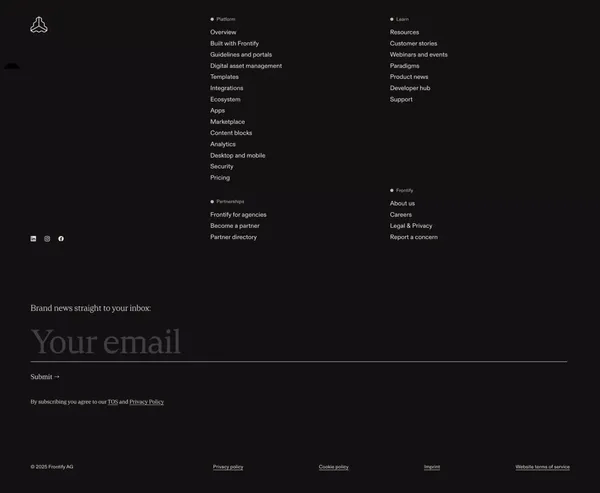 Frontify: Where Brands Live  - Brand Management Software - Landing design inspiration